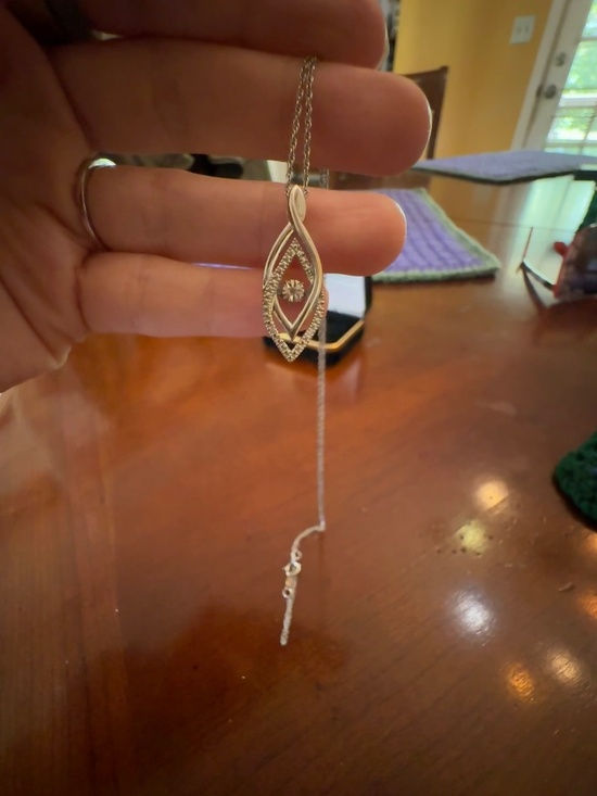 Kay Jewelers Jewelry - Silver diamond Marquise Pendant Necklace from Kay Jewelers